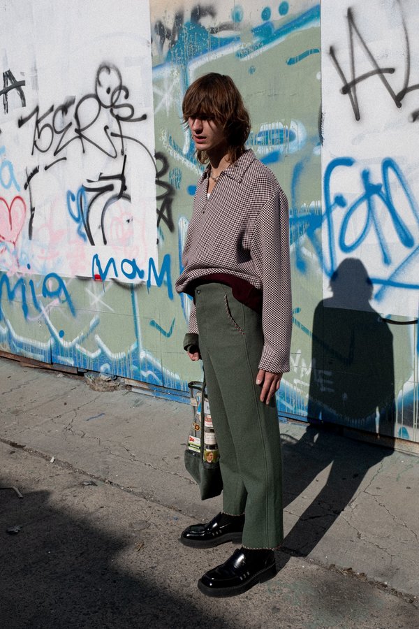 BODE Souvenir Back Buckle Trouser - Seafoam BODE Souvenir Back Buckle Trouser - Seafoam