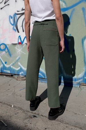 BODE Souvenir Back Buckle Trouser - Seafoam BODE Souvenir Back Buckle Trouser - Seafoam