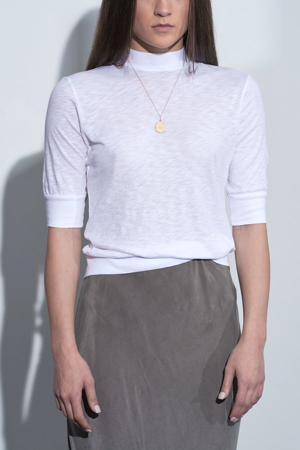 Stateside Slub Perfect Mock Neck Top - White Stateside Slub Perfect Mock Neck Top - White