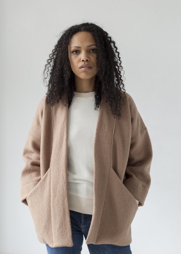 Korinne Vader Handmade Wool Manon Coat - Camel | Garmentory