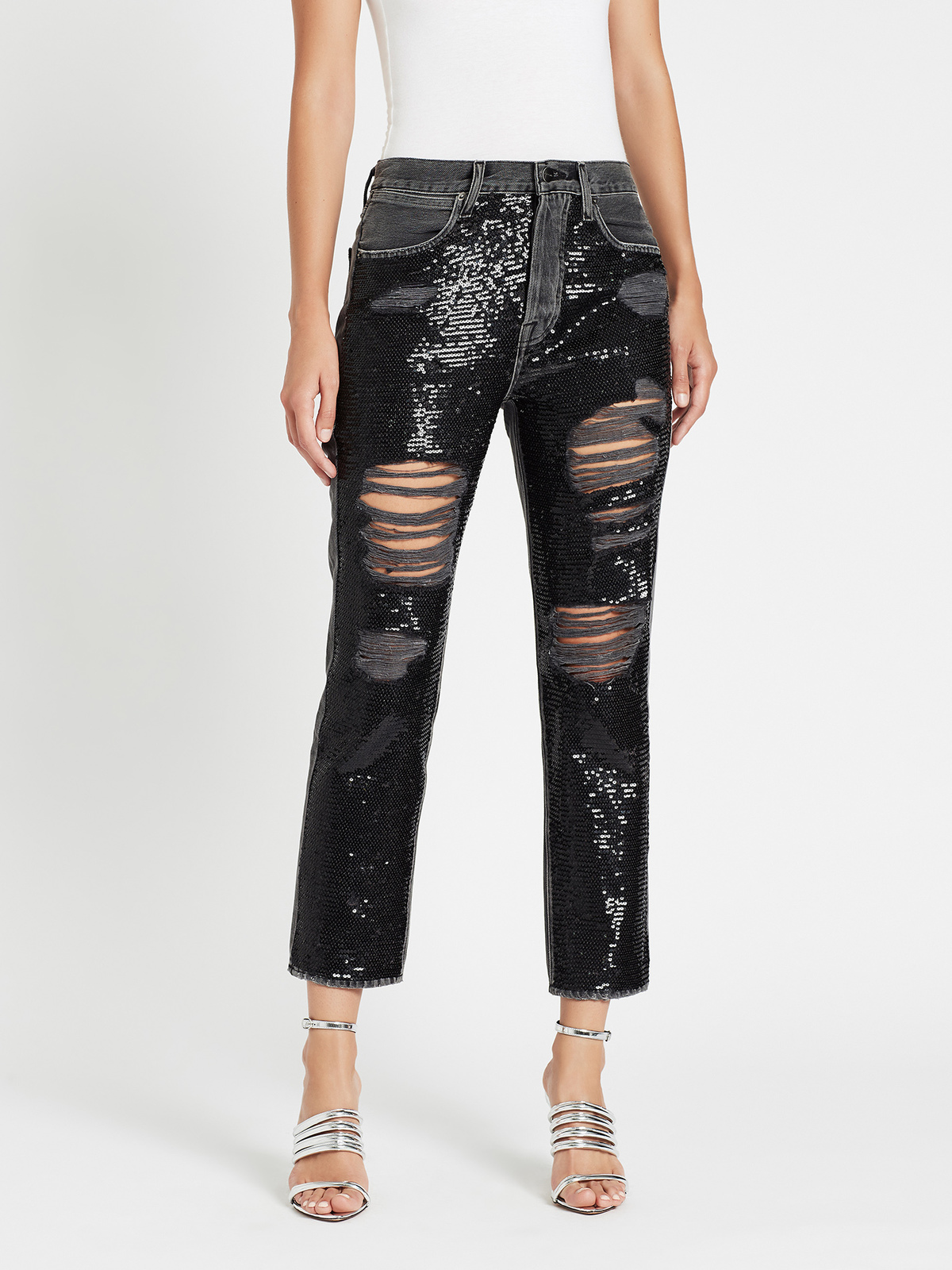 FRAME Denim Sequin Jeans - Basque Rips | Garmentory