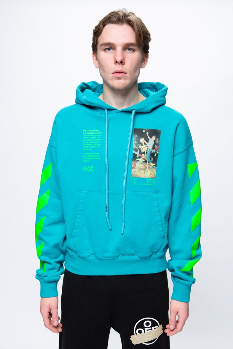 Off-White Pascal Painting Oversized Hoodie - Petrol Blue