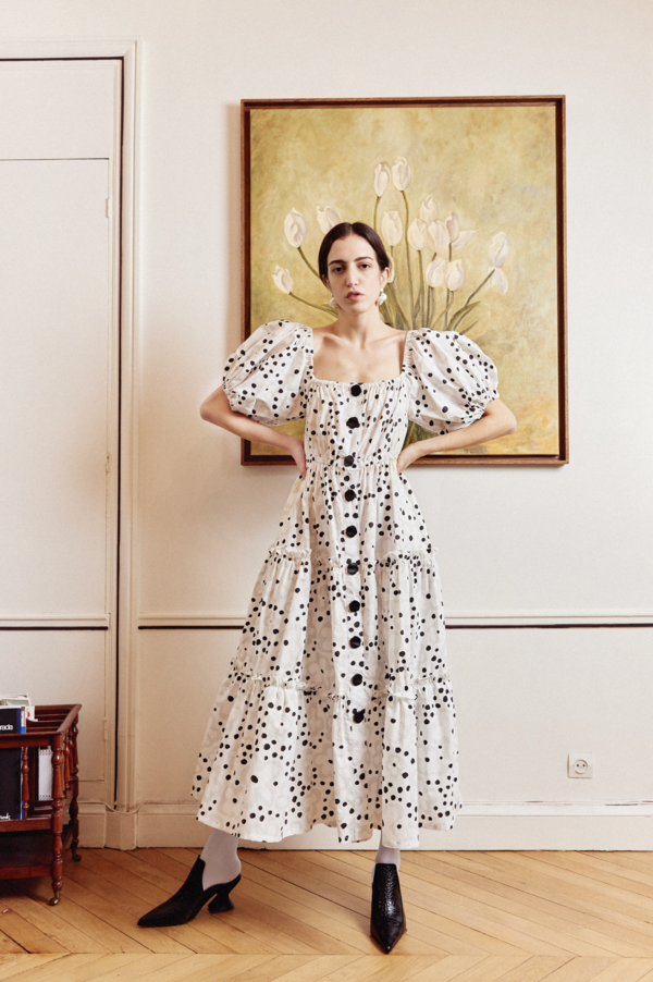 NIKA TANG Magdalena Dress - winter cherry blossom