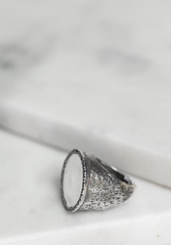 Simona Tagliaferri Small Black Diamond Rimmed Circle Ring - Silver Simona Tagliaferri Small Black Diamond Rimmed Circle Ring - Silver