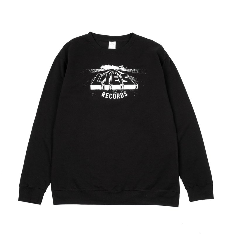 L.I.E.S Record Classic Logo Crew Neck Sweatshirt - Black | Garmentory