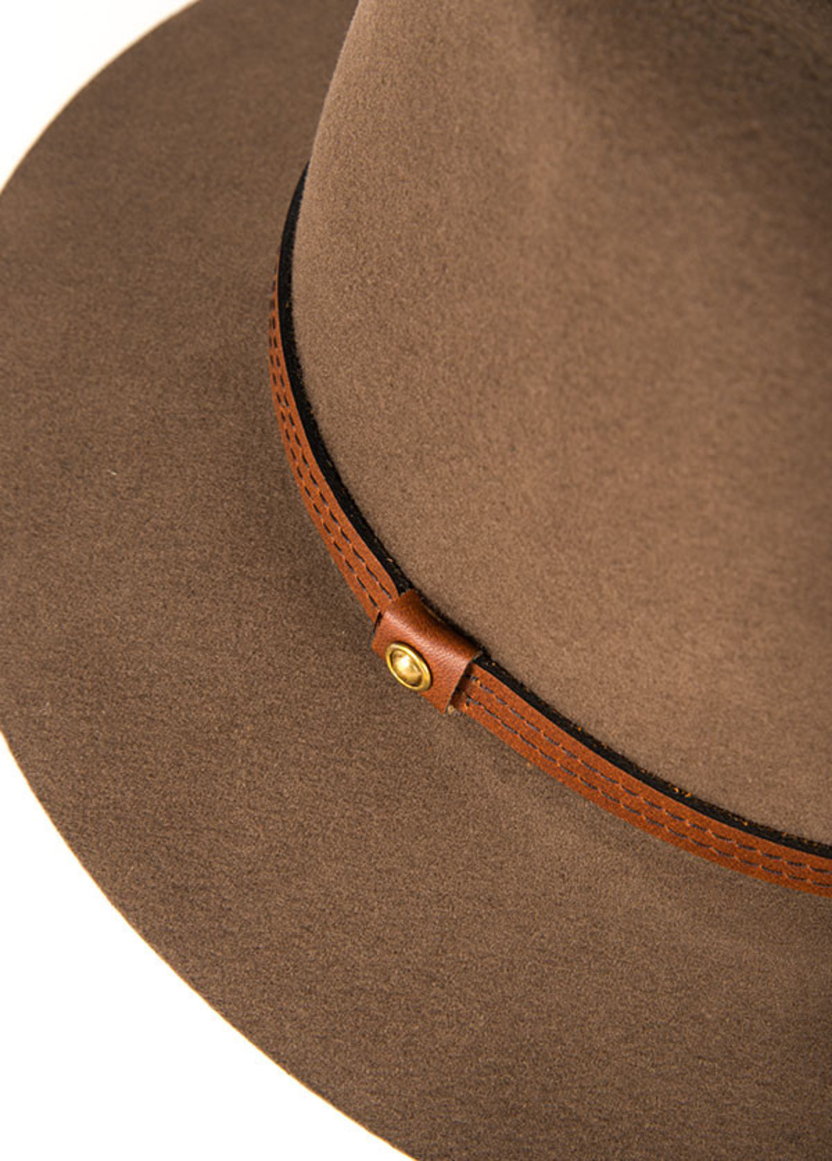 Rag & Bone - Floppy Brim Fedora with Leather Trim in Pecan rag & bone Floppy Brim Fedora | Saks Fifth Avenue main image 3