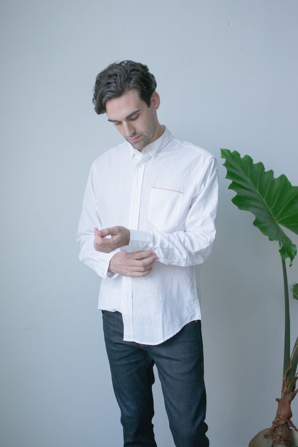 Billy Reid MSL Pocket Shirt - White Billy Reid MSL Pocket Shirt - White