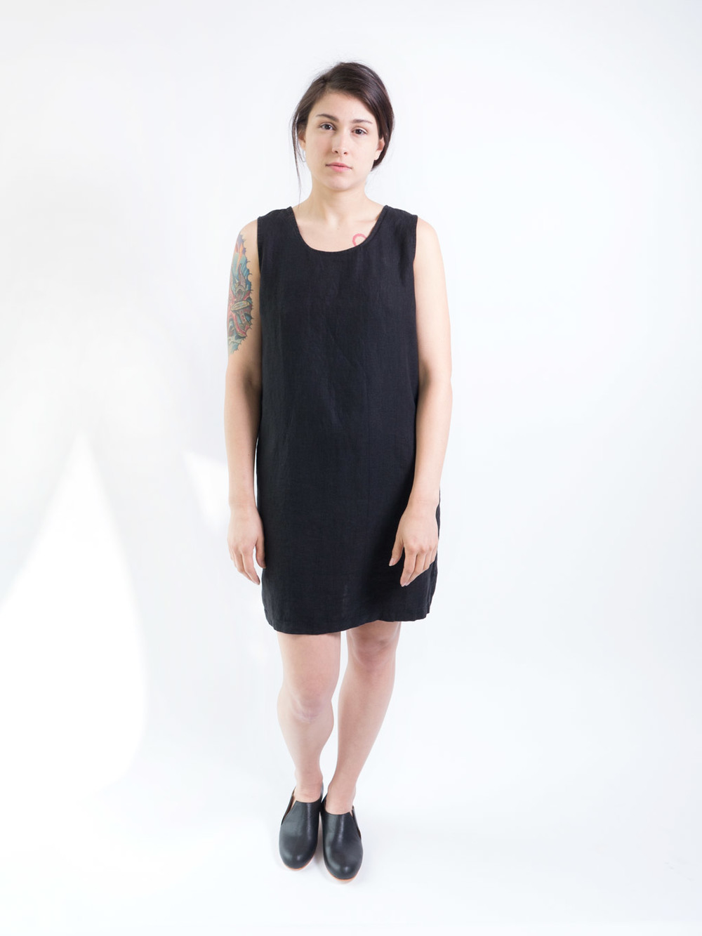 knee length dresses for ladies eleven44 Women's Modal A-Line Tank Dress in Black