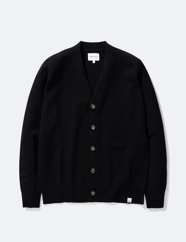 Norse Projects Adam Lambswool Cardigan - Black Norse Projects Adam Lambswool Cardigan - Black