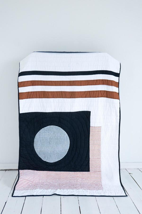 Karu Block Print Patchwork Quilt - Midnight/Rust Karu Block Print Patchwork Quilt - Midnight/Rust