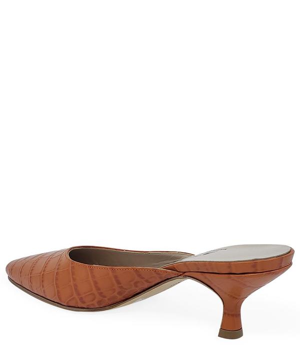 Amato Daniele Printed Croc Low Heel Mule - Orange Amato Daniele Printed Croc Low Heel Mule - Orange