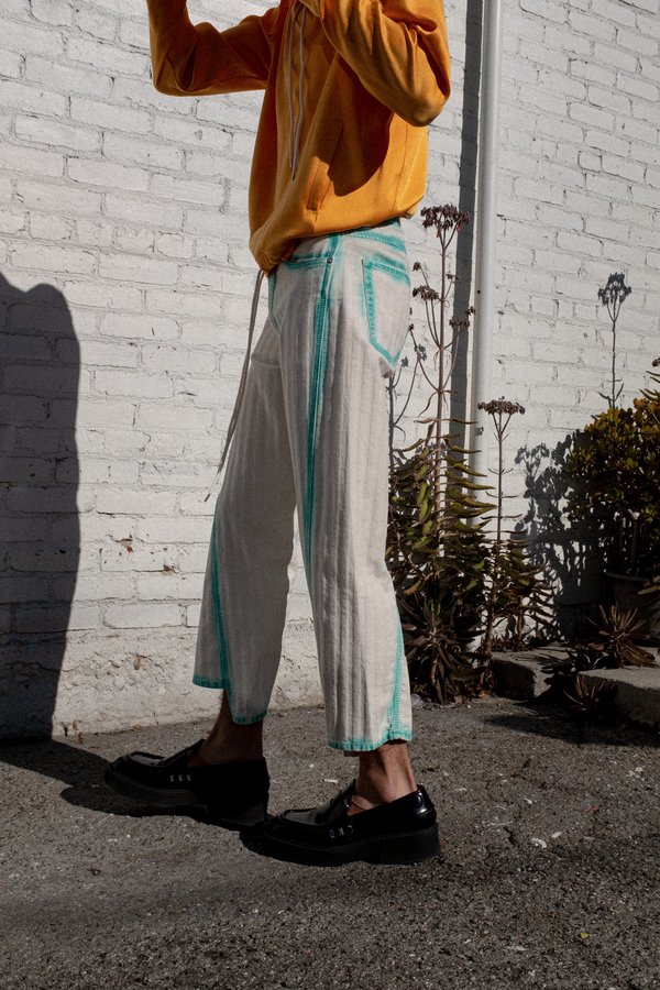 Lanvin Herringbone Overdyed Twisted Seam Denim Lanvin Herringbone Overdyed Twisted Seam Denim