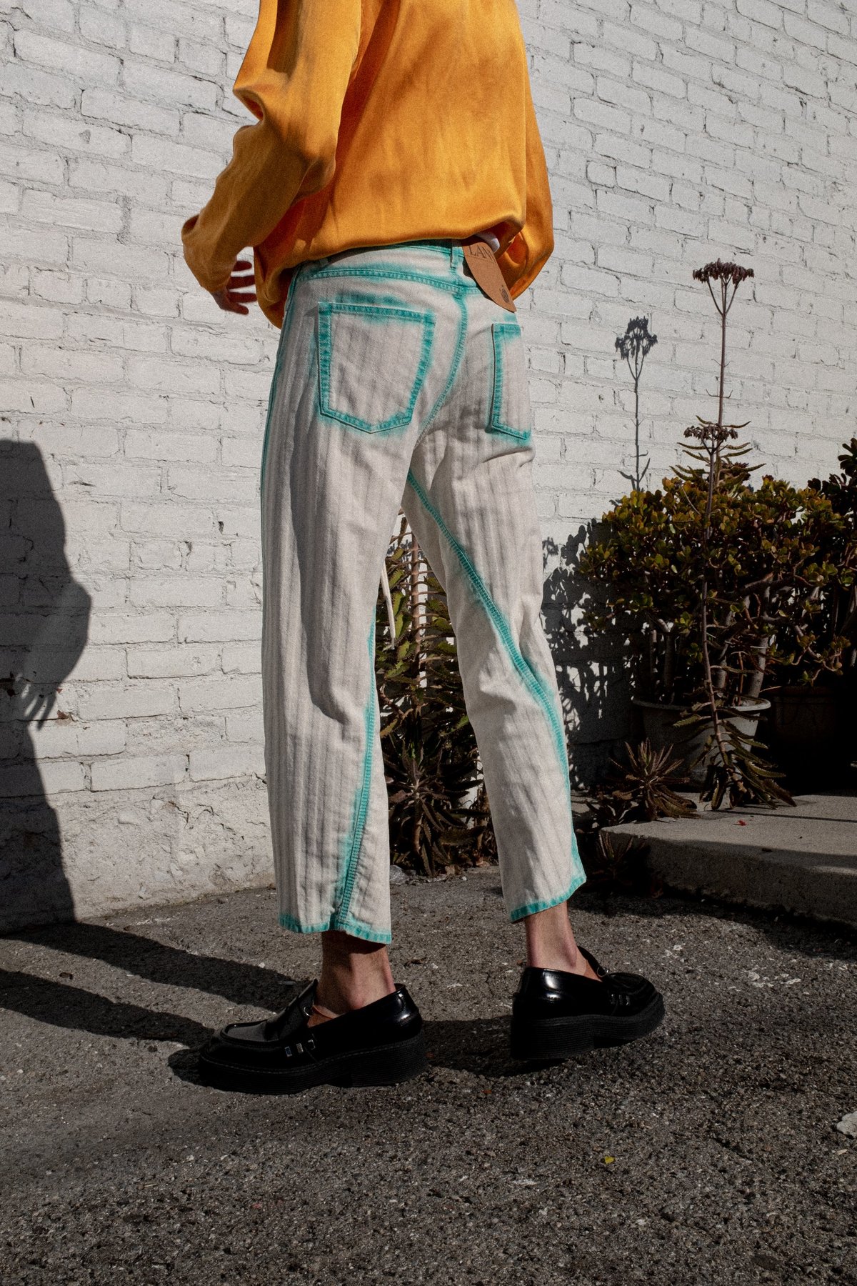 Herringbone Overdyed Twisted Seam Denim - Image 4 of 4