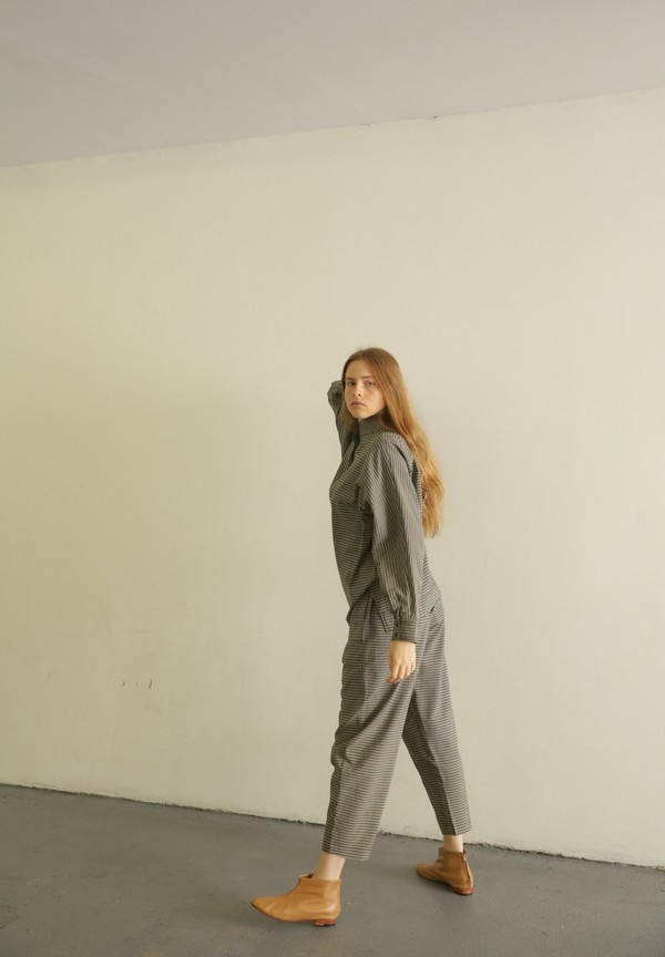 MR. LARKIN BELL PLAID PANT - OLIVE PLAID MR. LARKIN BELL PLAID PANT - OLIVE PLAID