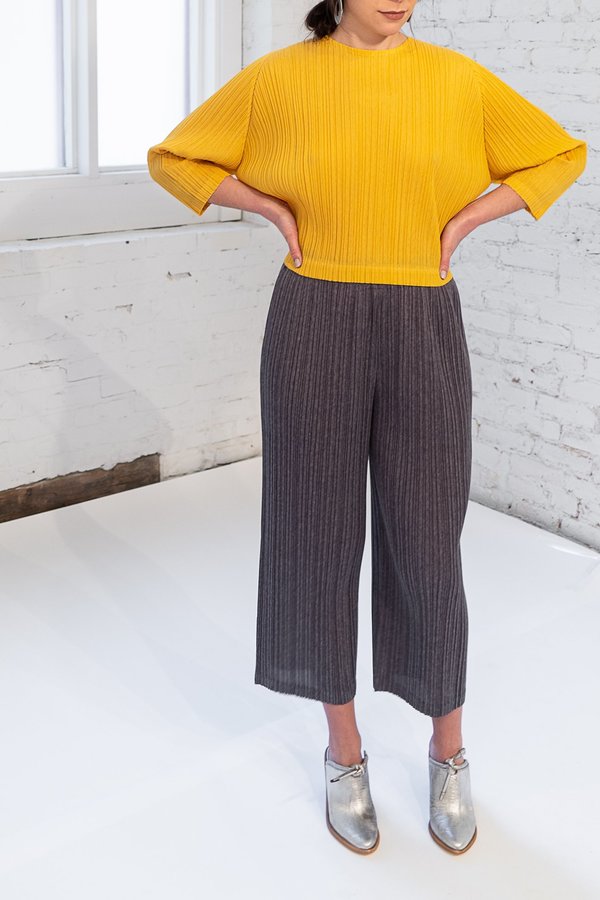 Pleats Please Issey Miyake Ramie Pants - Gray | Garmentory