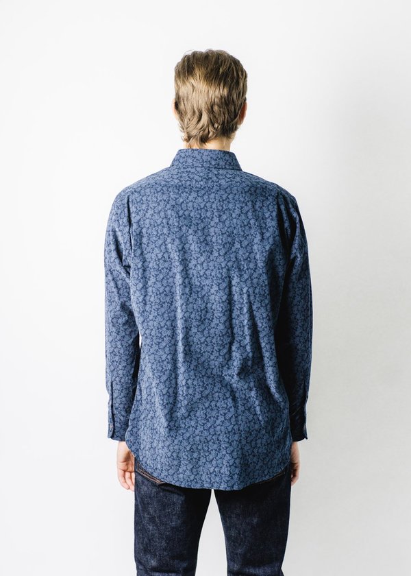 NEW ENGLAND SHIRT SKINNY CORD FLORAL SHIRT - BLUE NEW ENGLAND SHIRT SKINNY CORD FLORAL SHIRT - BLUE