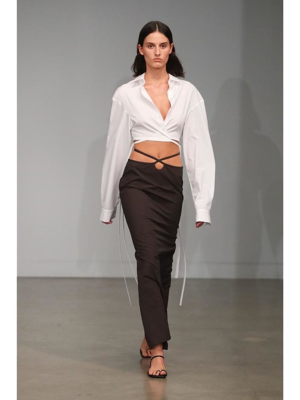 Christopher Esber Loophole Tie Skirt - Taupe Brown