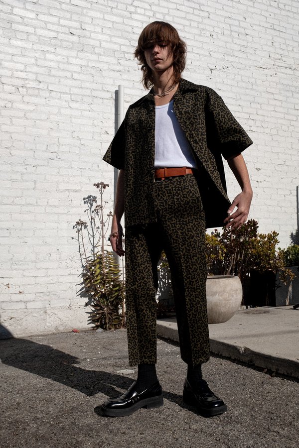 Marni Heavy Cotton Cropped Pants - Camo Cells Marni Heavy Cotton Cropped Pants - Camo Cells