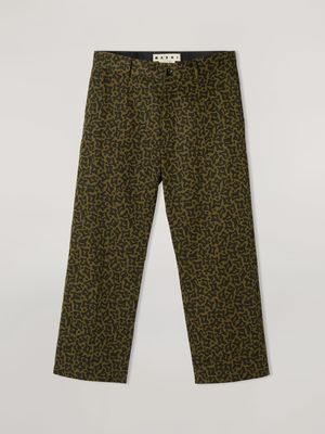 Marni Heavy Cotton Cropped Pants - Camo Cells Marni Heavy Cotton Cropped Pants - Camo Cells