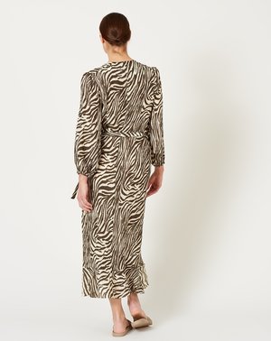 No.6 Noma Wrap Dress - Coffee/Cream Zebra No.6 Noma Wrap Dress - Coffee/Cream Zebra