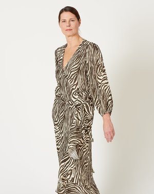 No.6 Noma Wrap Dress - Coffee/Cream Zebra No.6 Noma Wrap Dress - Coffee/Cream Zebra