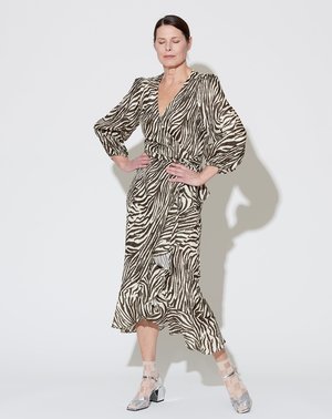 No.6 Noma Wrap Dress - Coffee/Cream Zebra No.6 Noma Wrap Dress - Coffee/Cream Zebra