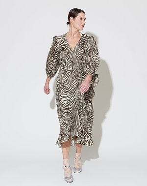 No.6 Noma Wrap Dress - Coffee/Cream Zebra No.6 Noma Wrap Dress - Coffee/Cream Zebra