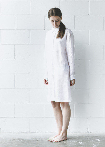 The Sleep Shirt - Button Down Sleep Shirt in White Linen The Sleep Shirt - Button Down Sleep Shirt in White Linen