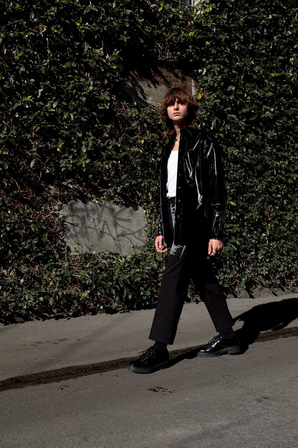 Yang Li Vinyl Oversized Shirt - Black Yang Li Vinyl Oversized Shirt - Black