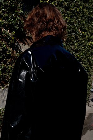 Yang Li Vinyl Oversized Shirt - Black Yang Li Vinyl Oversized Shirt - Black