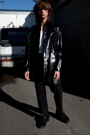 Yang Li Vinyl Oversized Shirt - Black Yang Li Vinyl Oversized Shirt - Black