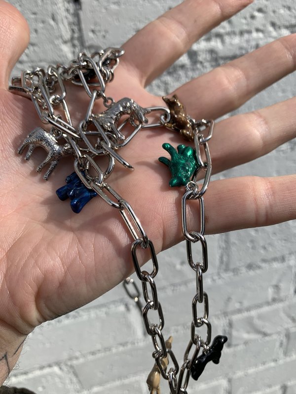Marni Silver Chain Toy Charm Necklace Marni Silver Chain Toy Charm Necklace