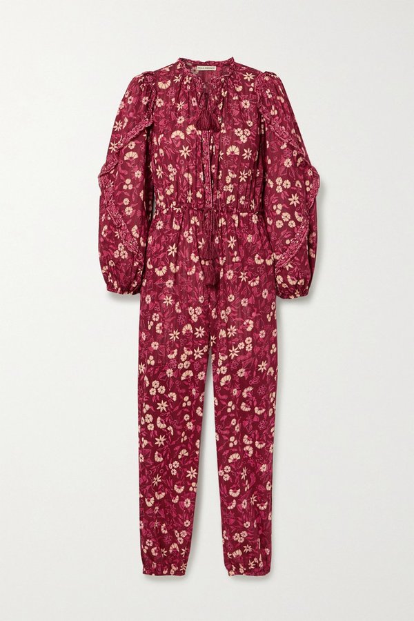 Ulla Johnson DELPHINE JUMPSUIT Burgundy Garmentory