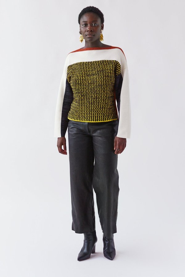 Rachel Comey Milano Crochet Vanda Pullover - Ivory/Multi | Garmentory