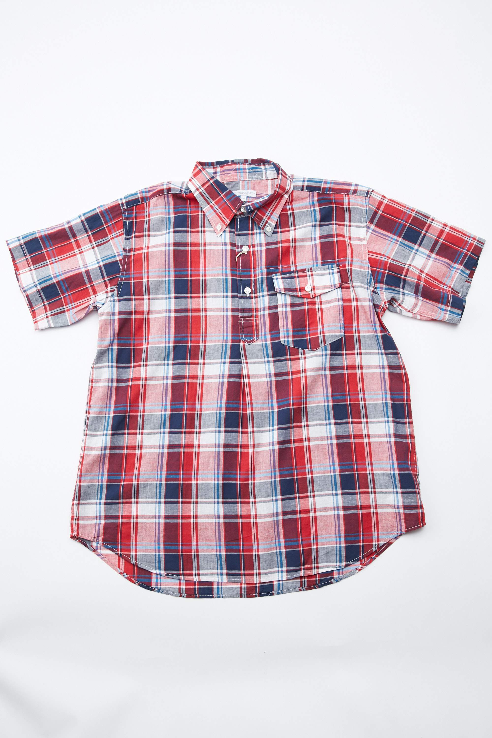 トップス ENGINEERED GARMENTS Popover Shirt Madras Popover BD Shirt – Olive Madras | Engineered Garments
