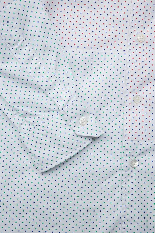 Engineered Garments Spread Collar Shirt - Red/Navy Small Polka Dot Engineered Garments Spread Collar Shirt - Red/Navy Small Polka Dot