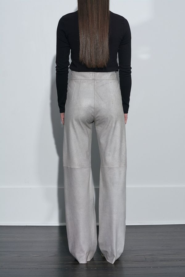 Vanderwilt Highwaisted Leather Pant - Chalk Crackle Vanderwilt Highwaisted Leather Pant - Chalk Crackle