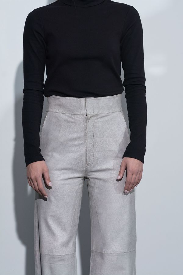 Vanderwilt Highwaisted Leather Pant - Chalk Crackle Vanderwilt Highwaisted Leather Pant - Chalk Crackle