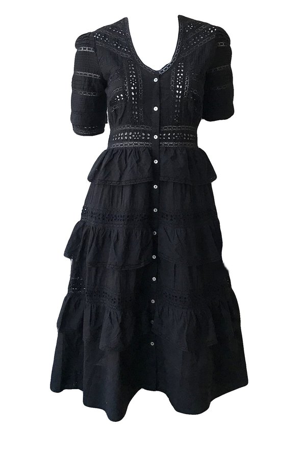 LoveShackFancy Rebecca Dress - Black | Garmentory