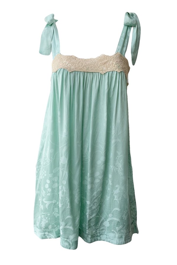 slim fit dress slacks Milina Mini Dress in Hammered Satin Seafoam main image 1