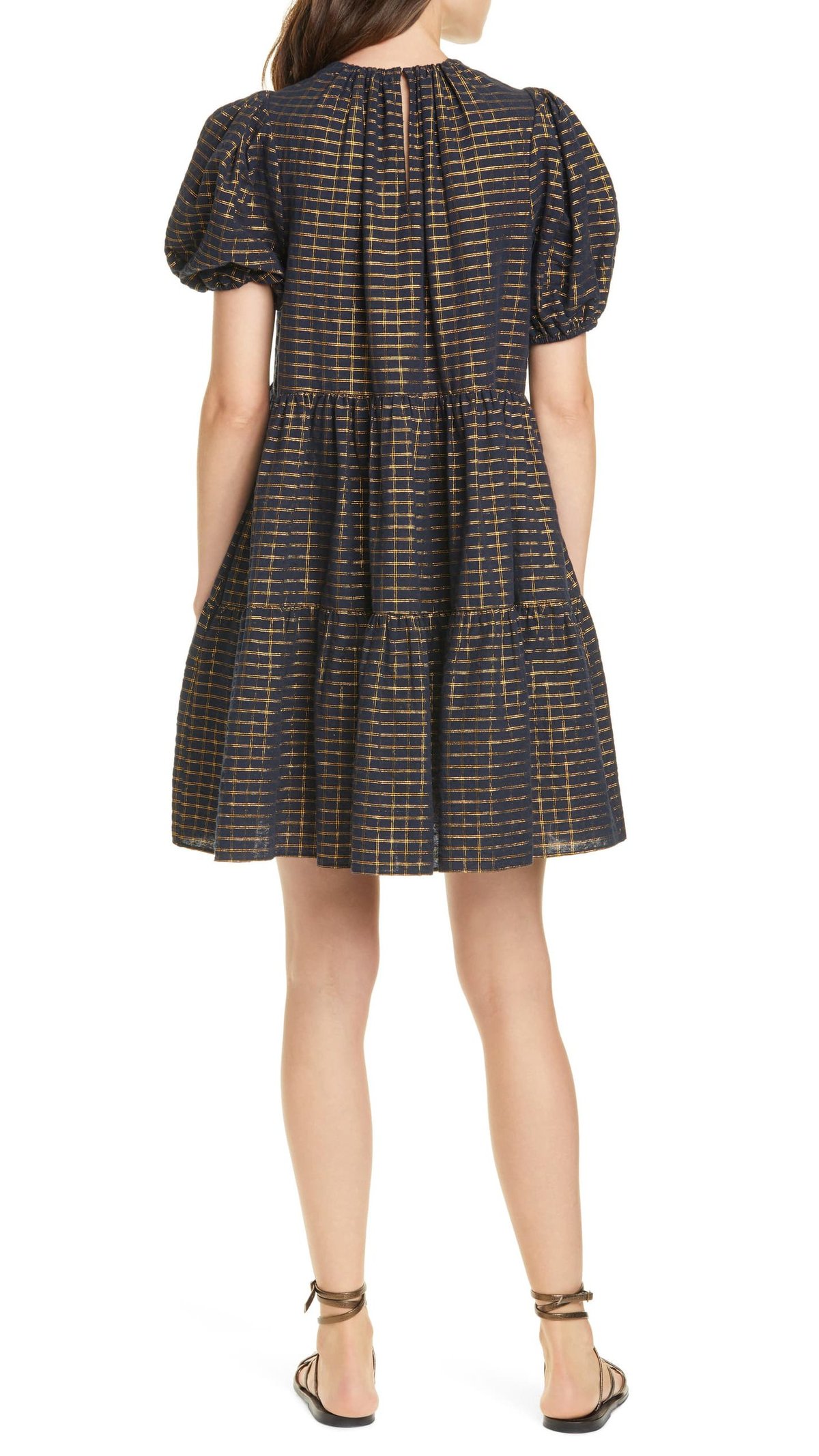 slim fit dress slacks Ulla Johnson Violeta Pleated Sleeveless Midi Dress Eclipse main image 0