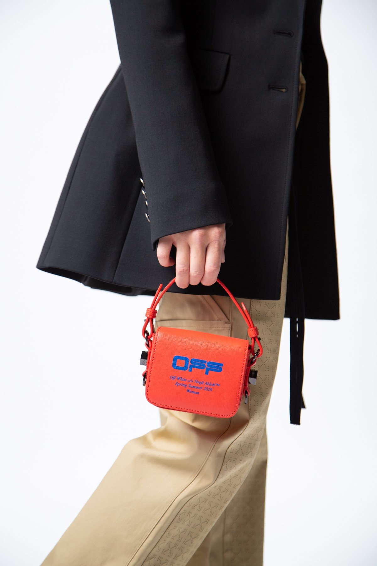 Off-White Wavy Logo Baby Flap Bag - Coral Red/Blue | Garmentory