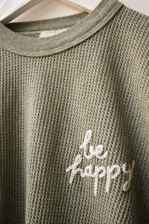 I Stole My Boyfriend's Shirt Vintage Embroidered Thermal Crewneck I Stole My Boyfriend's Shirt Vintage Embroidered Thermal Crewneck