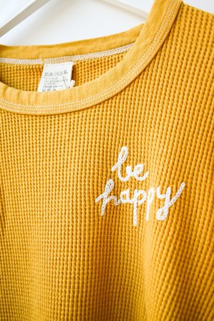 I Stole My Boyfriend's Shirt Vintage Embroidered Thermal Crewneck I Stole My Boyfriend's Shirt Vintage Embroidered Thermal Crewneck
