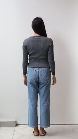 I Stole My Boyfriend's Shirt Vintage Embroidered Thermal Crewneck I Stole My Boyfriend's Shirt Vintage Embroidered Thermal Crewneck