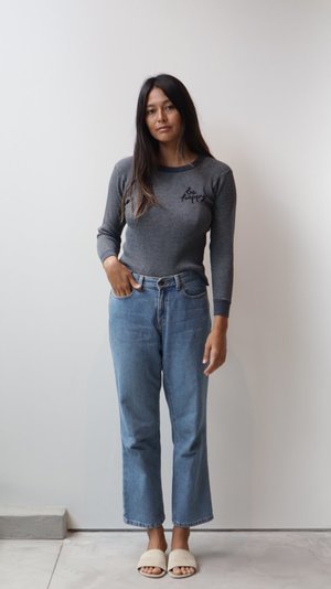 I Stole My Boyfriend's Shirt Vintage Embroidered Thermal Crewneck I Stole My Boyfriend's Shirt Vintage Embroidered Thermal Crewneck