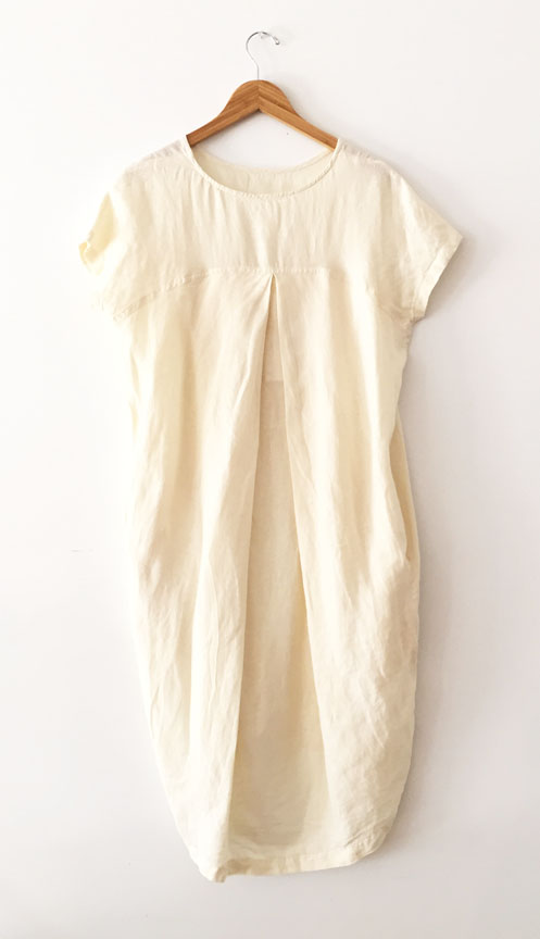 Black Crane Pleated Cocoon Dress - Cream Black Crane Pleated Cocoon Dress - Cream