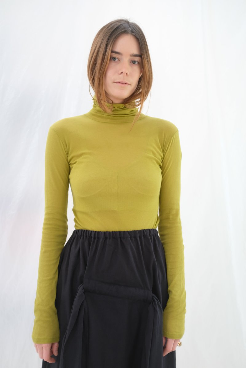 Baserange Puig Turtleneck Top - Olive | Garmentory 