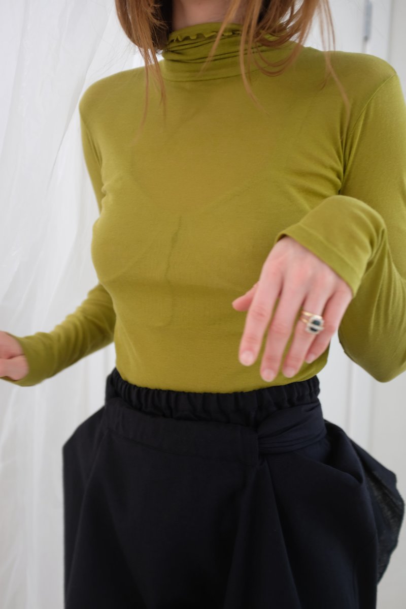 Baserange Puig Turtleneck Top - Olive | Garmentory 