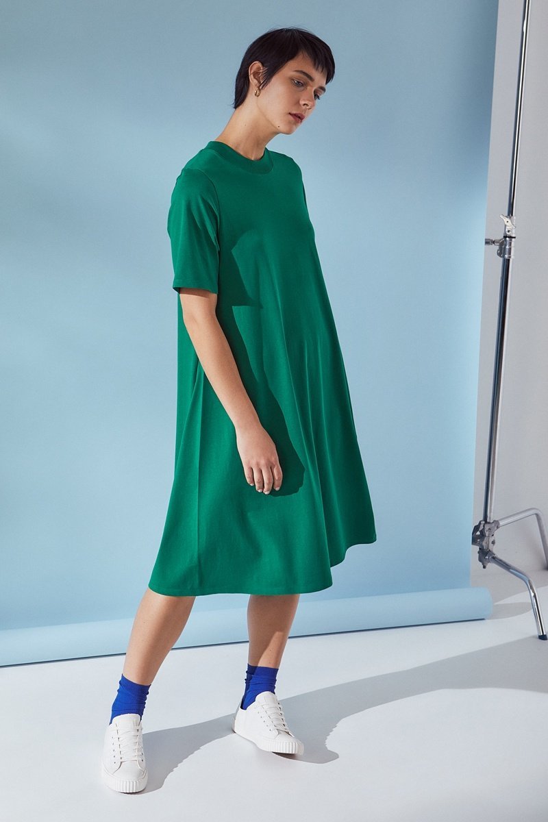 kowtow green dress Aura | LIME Green Halter-Neck Cut-Out Split Maxi Dress main image 0